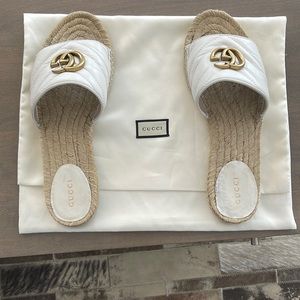 Pilar Gucci Matelassé espadrille slides.